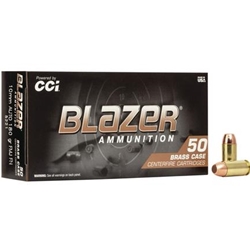 Blazer Ammunition, Blazer Brass,10mm,180GR, FMJ, 50BX