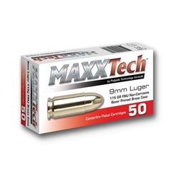MAXX Tech 9mm 115 GR FMJ 50 BX