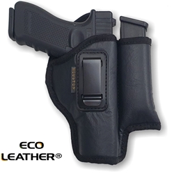 Houston Gun Holsters ECO-LEATHER Holster IWB w/Mag & Laser, Black, Size CHPMG 58AL (LH)
