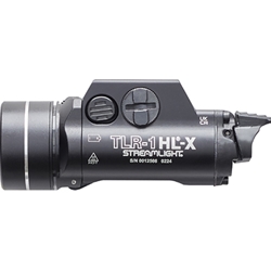 Streamlight, TLR-1 HL-X, Pistol Light, 1,500 Lumens with SL-B9 Batteries, 1 Hour Run Time, Matte Finish, Black with Silver Ring
