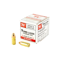 Winchester Ammunition, 9mm, 115GR, FMJ , 50BX