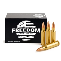 Freedom Munitions, 223 Remington, 62 GR, FMJ, 50 BX