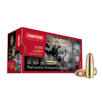 Norma 9mm 115 GR FMJ 50 BX