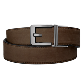 Kore Essentials, Coffee Buffalo Leather Gun Belt, 1.5", X1 Gunmetal Buckle