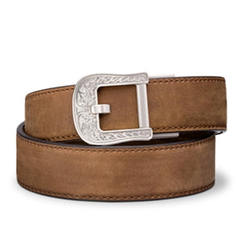 Kore Essentials, Brown Buffalo Leather Gun Belt, 1.5", Rodeo Buckle