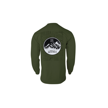Glock, Born In Austria, Long Sleeve, T-Shirt, Green - XXXL