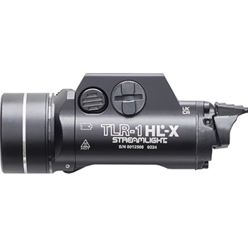 Streamlight, TLR-1 HL-X, Pistol Light, 1,500 Lumens with SL-B9 Batteries, 1 Hour Run Time, Matte Finish, Black with Silver Ring