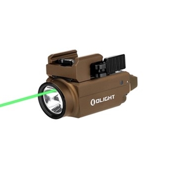 Olight Baldr S Rail Mounted Light 800 with Green Laser - Desert Tan