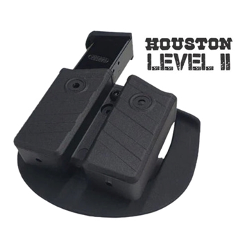 Houston Gun Holsters Level II - Double Mag Holder Fits: ANY DOUBLE STACK 9/40